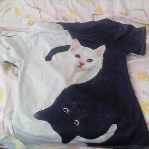 Women 3D Cat Print T-Shirt Short Sleeve